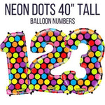 Neon Dots Mighty Bright 40" Balloon Numbers