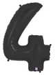 Number 4 Black 34″ Balloon