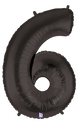 Number 6 Black 34″ Balloon