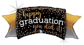 Betallic Mylar & Foil Ombre Happy Graduation You Did It 46″ Balloon