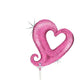 Pink Chain of Hearts 14″ Holographic Balloon (requires heat-sealing)