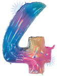 Betallic Mylar & Foil Rainbow Opal Number 4 40″ Balloon
