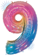 Rainbow Opal Number 9 34″ Balloon