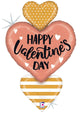 Rose Gold Valentine Heart Trio 38″ Balloon