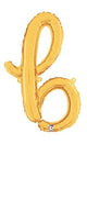 Script Cursive Balloon Letter B Gold