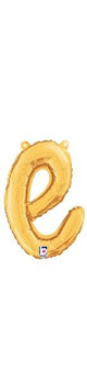 Script Cursive Balloon Letter E Gold
