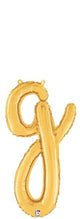 Script Cursive Balloon Letter G Gold