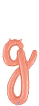 Script Cursive Balloon Letter G Rose Gold