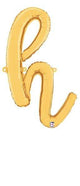 Script Cursive Balloon Letter H Gold