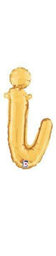 Script Cursive Balloon Letter I Gold