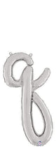 Script Cursive Balloon Letter Q Silver