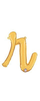 Script Cursive Balloon Letter R Gold