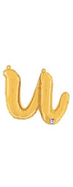 Script Cursive Balloon Letter U Gold