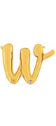 Script Cursive Balloon Letter W Gold