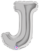 Silver Letter J (requires heat-sealing) 7″ Balloon
