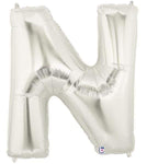 Betallic Mylar & Foil Silver Letter N 40″ Balloon