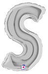 Betallic Mylar & Foil Silver Letter S (requires heat-sealing) 7″ Balloon