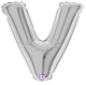 Silver Letter V (requires heat-sealing) 7″ Balloon