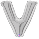 Silver Letter V (requires heat-sealing) 7″ Balloon