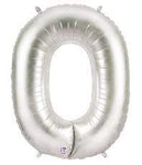 Betallic Mylar & Foil Silver Number 0 40″ Balloon