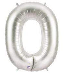 Betallic Mylar & Foil Silver Number 0 40″ Balloon