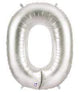 Silver Number 0 40″ Balloon
