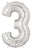 Betallic Mylar & Foil Silver Number 3 40″ Balloon