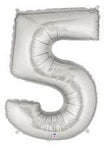 Silver Number 5 40″ Balloon