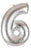 Betallic Mylar & Foil Silver Number 6 40″ Balloon