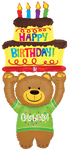 Betallic Mylar & Foil Special Delivery Birthday Bear 60″ Balloon