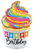 Betallic Mylar & Foil Special Delivery Cupcake 5′ Balloon