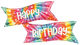 Tie-Die Happy Birthday Banner 49″ Balloon