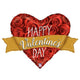 Valentine's Day Rose Banner 32″ Balloon