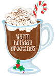 Warm Holiday Greetings Globo de chocolate caliente de 36"