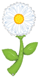 White Daisy Flower Fresh Picks 60″ Balloon