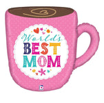 Betallic Mylar & Foil World's Best Mom Mug 28″ Balloon