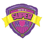 Betallic Mylar & Foil You’re a Super MomM Super Mom Badge 27” Balloon