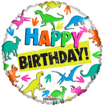 Birthday Dinosaur Silhouettes 18″ Foil Balloon by Convergram from Instaballoons