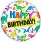 Birthday Dinosaur Silhouettes 18″ Balloon