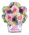 Birthday Flower Basket 18″ Foil Balloon by Convergram from Instaballoons