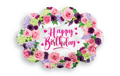 Birthday Flower Wreath Shape 18″ Foil Balloon by Convergram from Instaballoons