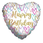 Birthday Hearts Holographic 18″ Foil Balloon by Convergram from Instaballoons