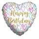 Birthday Hearts Holographic 18″ Balloon