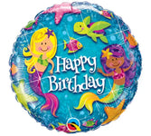 Birthday Mermaids 18″ Foil Balloon by Qualatex from Instaballoons