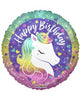 Cumpleaños Arco Iris Unicornio Holográfico Globo 18″