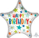 Happy Birthday Stars & Dots 28″ Balloon