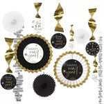 Black Gold and Silver ‘Happy New Year’ Hanging Decorations Set by Amscan from Instaballoons