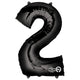 Black Number 2 34″ Balloon