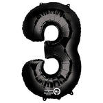 Black Number 3 34″ Foil Balloon by Anagram from Instaballoons