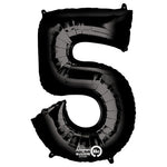 Black Number 5 34″ Foil Balloon by Anagram from Instaballoons
